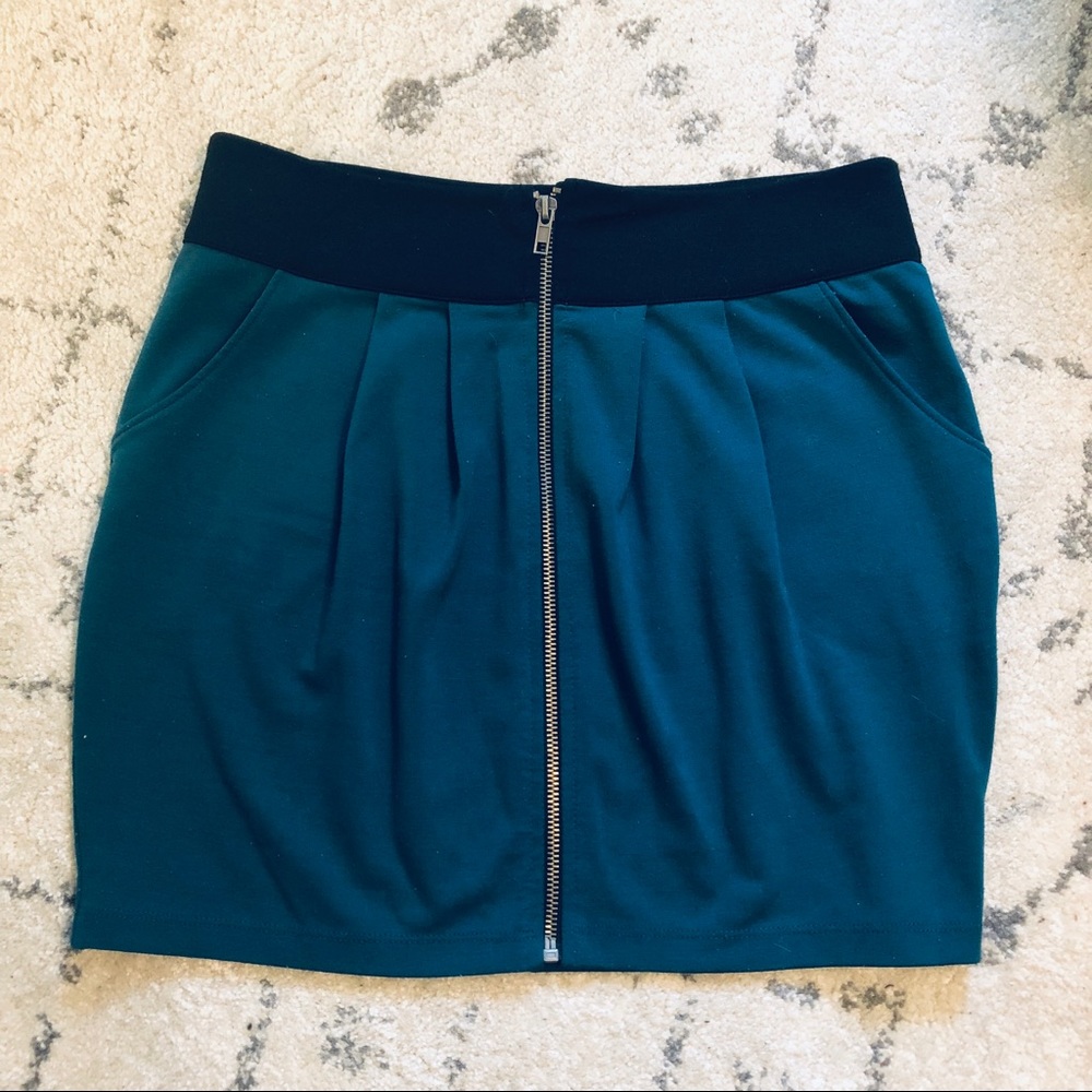 Zip Mini Skirt with Pockets